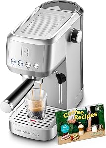 CASABREWS 3700 Essential Espresso Machine 20 Bar, Stainless Steel Cappuccino & Latte C